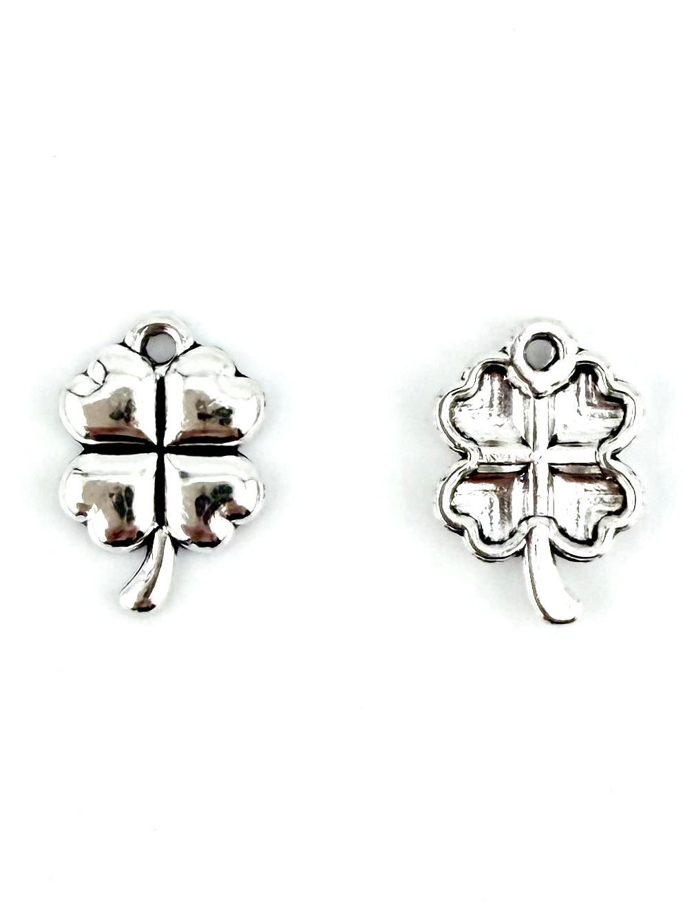 15mm 4-Leaf Clover Charm Rhodium