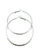 Diamond Cut Round Frame Hoop Earing Pair