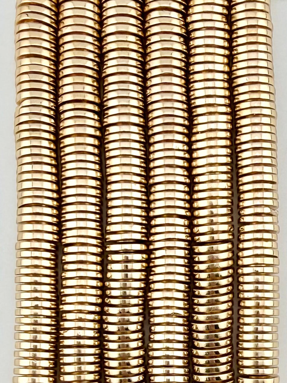 1.5x8.5mm Hematite Heishi Beads Gold