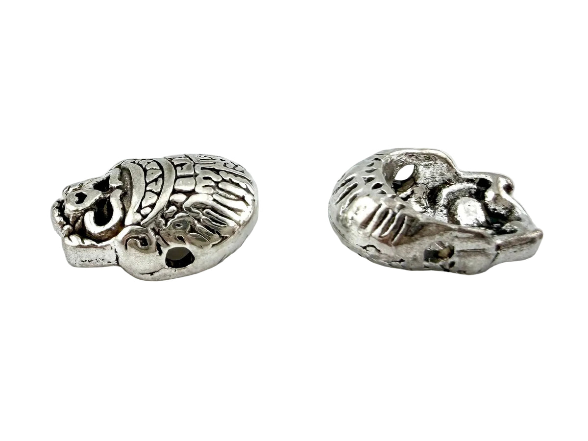 9x14mm Helmat Skull Spacer Rhodium