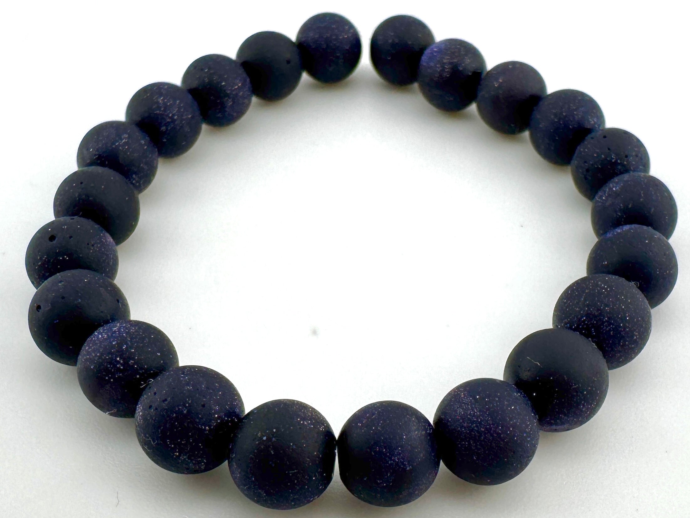 Matte Blue Gold Stone Beads Available in 6mm, 8mm Sizes