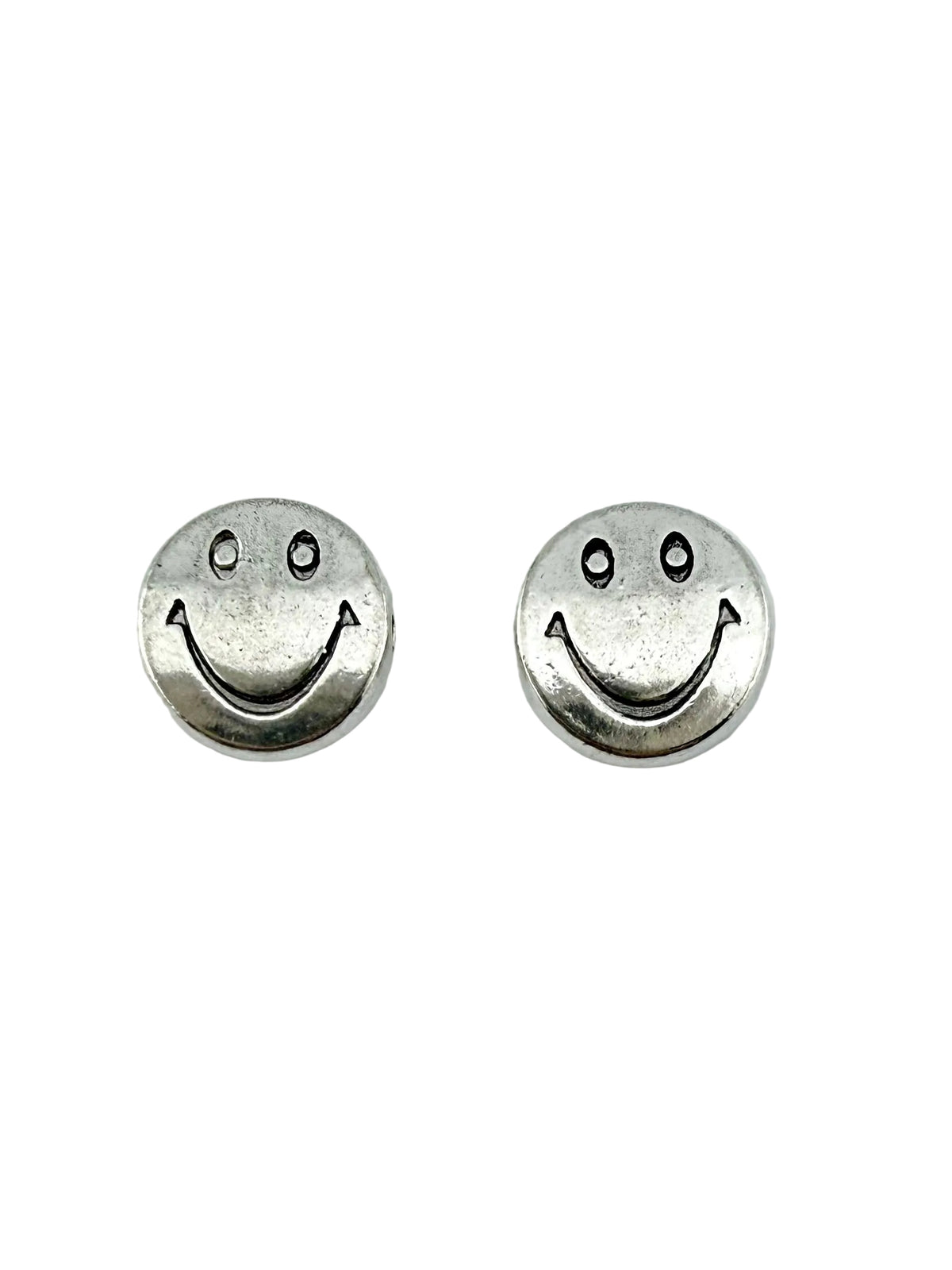 9x3mm Smiley Face Spacer Rhodium