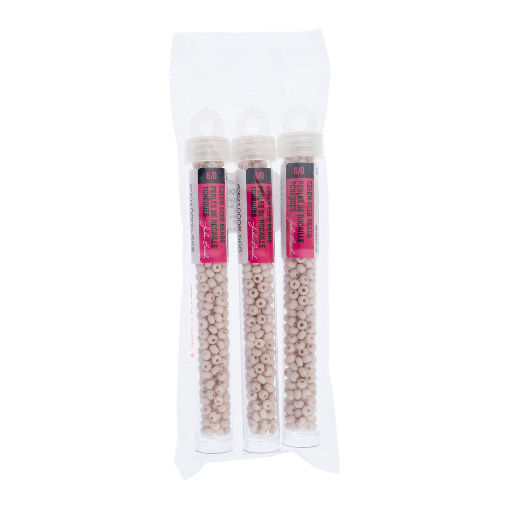 Czech Seed Beads apx. 22g Vial 6/0 Terra Vista Rose Powder