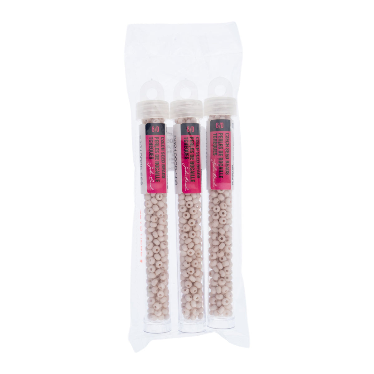 Czech Seed Beads apx. 22g Vial 6/0 Terra Vista Rose Powder