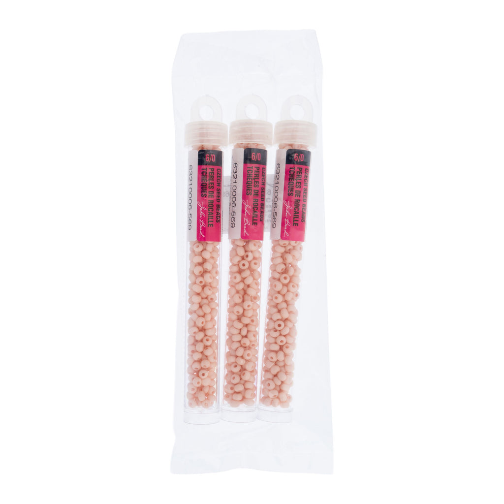 Czech Seed Beads apx. 22g Vial 6/0 Terra Vista Vintage Rose