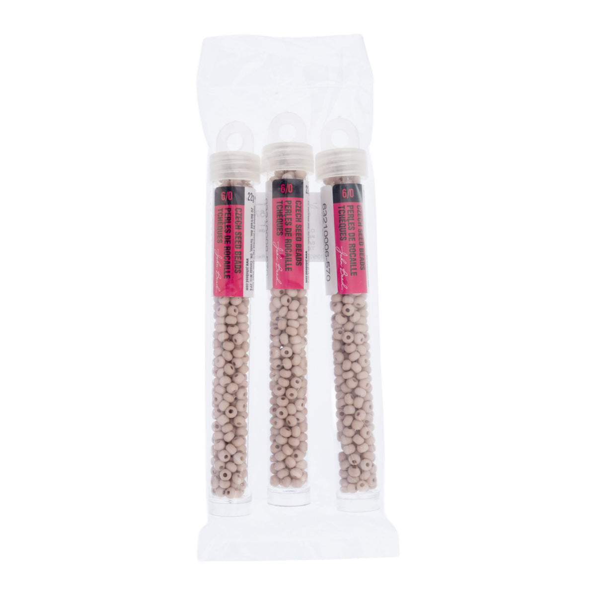 Czech Seed Beads apx. 22g Vial 6/0 Terra Vista Taupe Rose