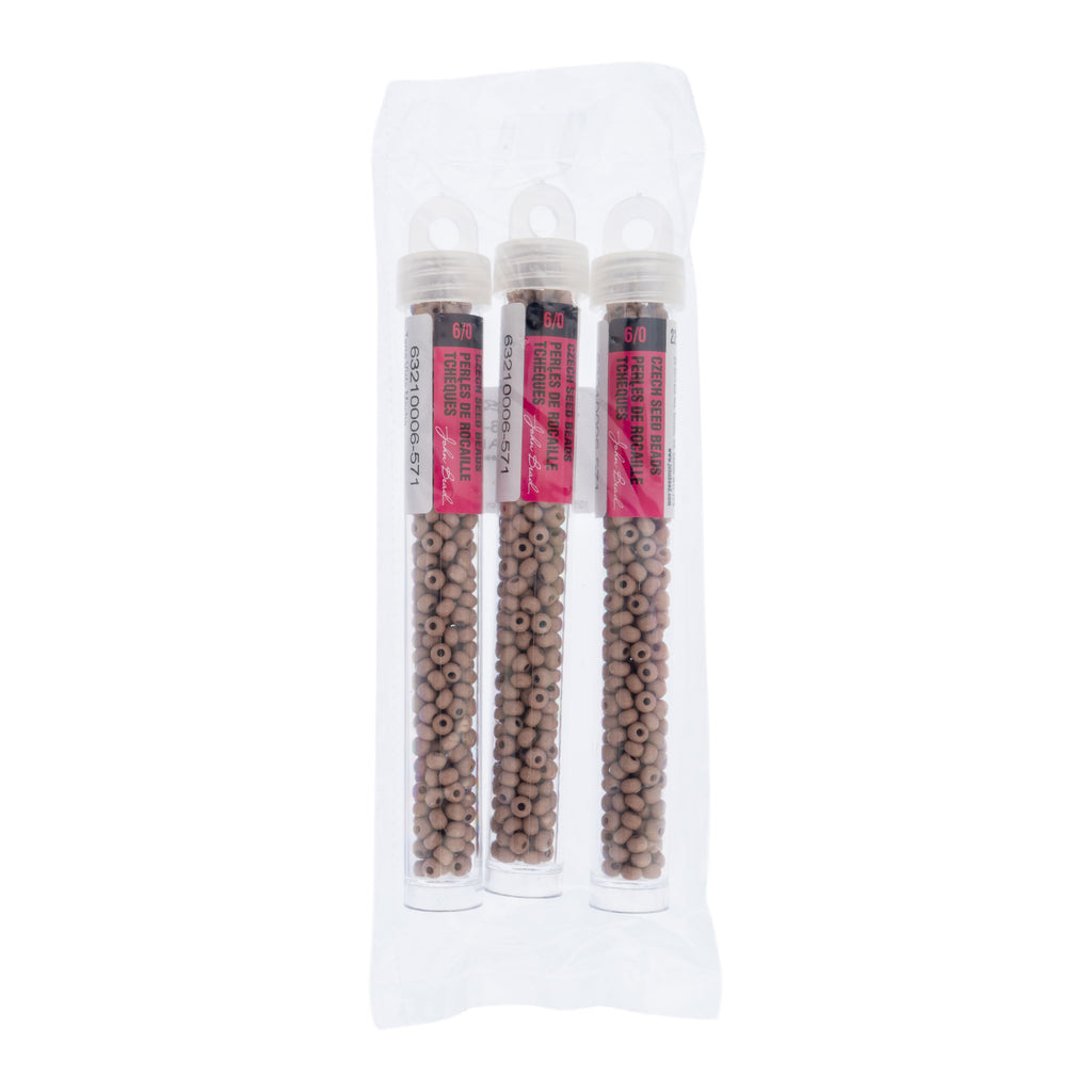 Czech Seed Beads apx. 22g Vial 6/0 Terra Vista Mocha