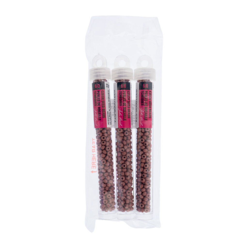 Czech Seed Beads apx. 22g Vial 6/0 Terra Vista Light Mahogany