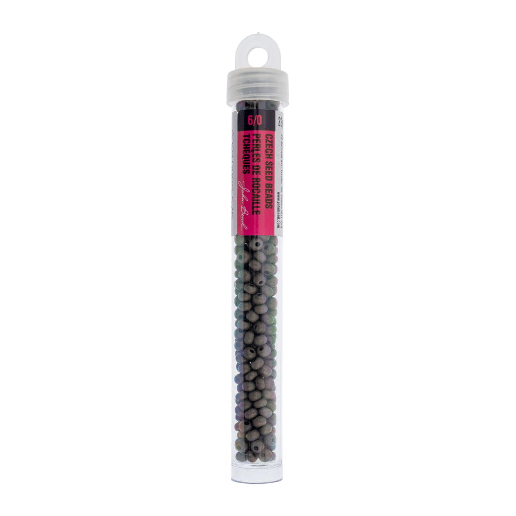 Czech Seed Beads apx. 22g Vial 6/0 Terra Vista Stone Grey