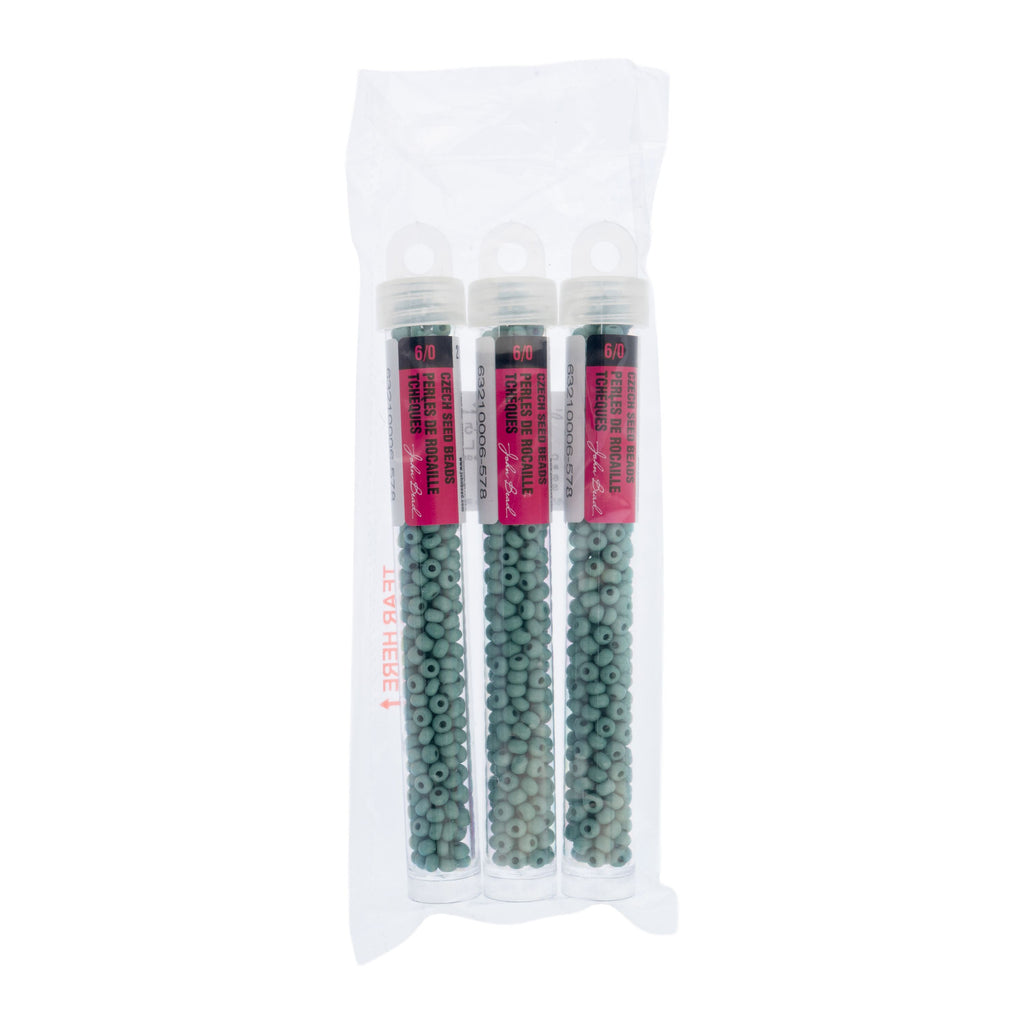 Czech Seed Beads apx. 22g Vial 6/0 Terra Vista Soft Thyme