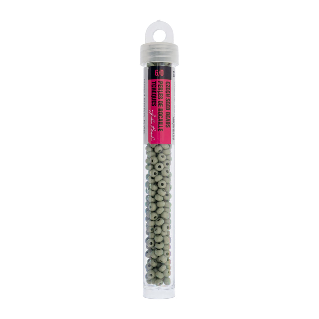 Czech Seed Beads apx. 22g Vial 6/0 Terra Vista Pale Eucalyptus