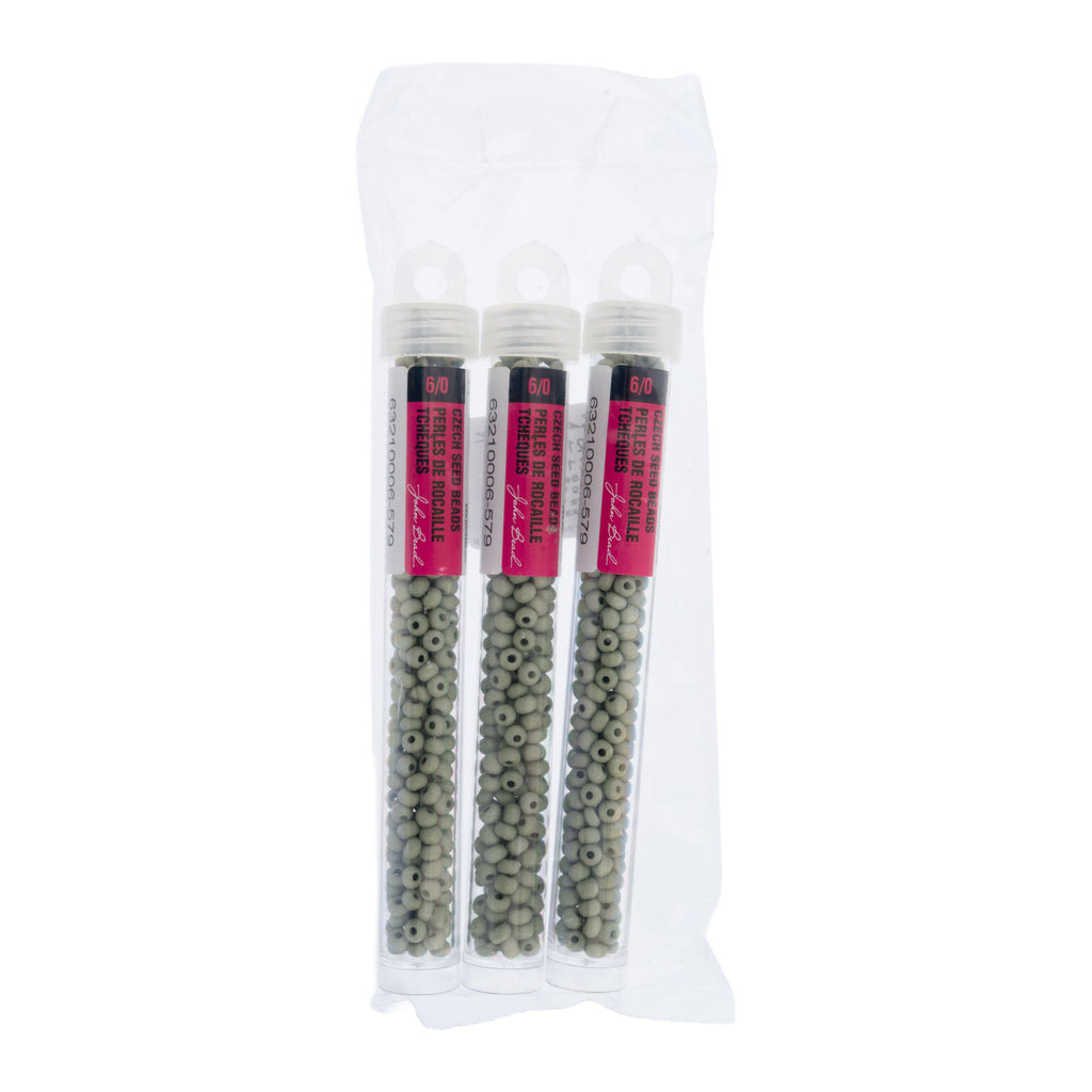 Czech Seed Beads apx. 22g Vial 6/0 Terra Vista Pale Eucalyptus