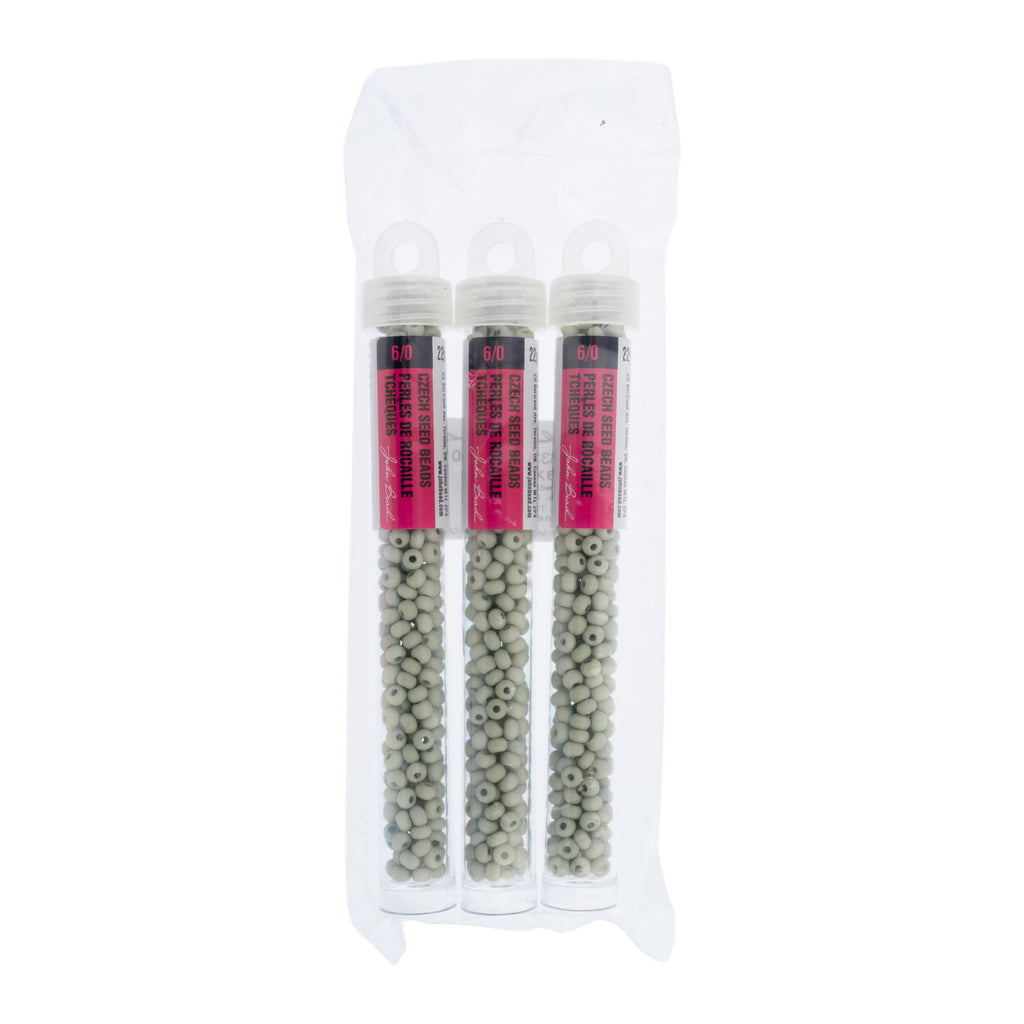Czech Seed Beads apx. 22g Vial 6/0 Terra Vista Lichen