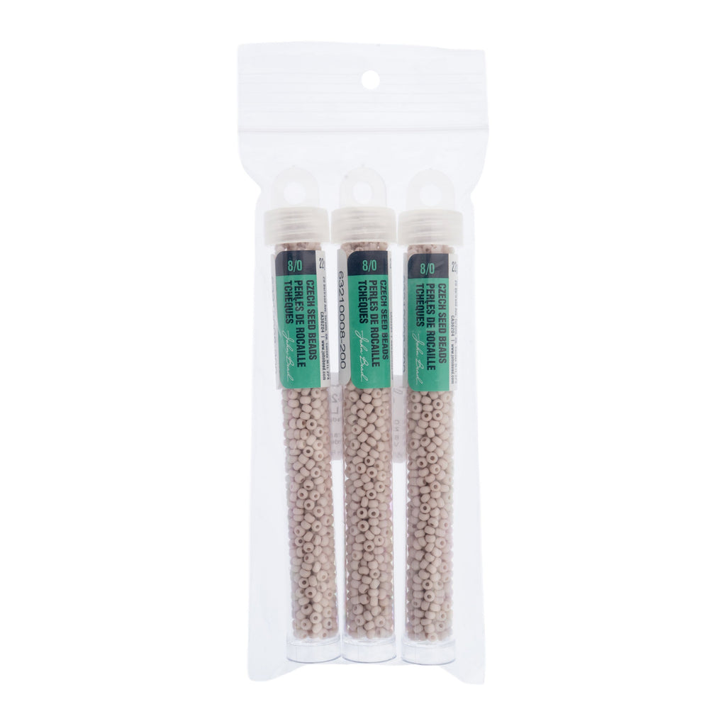 Czech Seed Bead apx. 22g Vial 8/0 Opaque Terra Vista Rose Powder