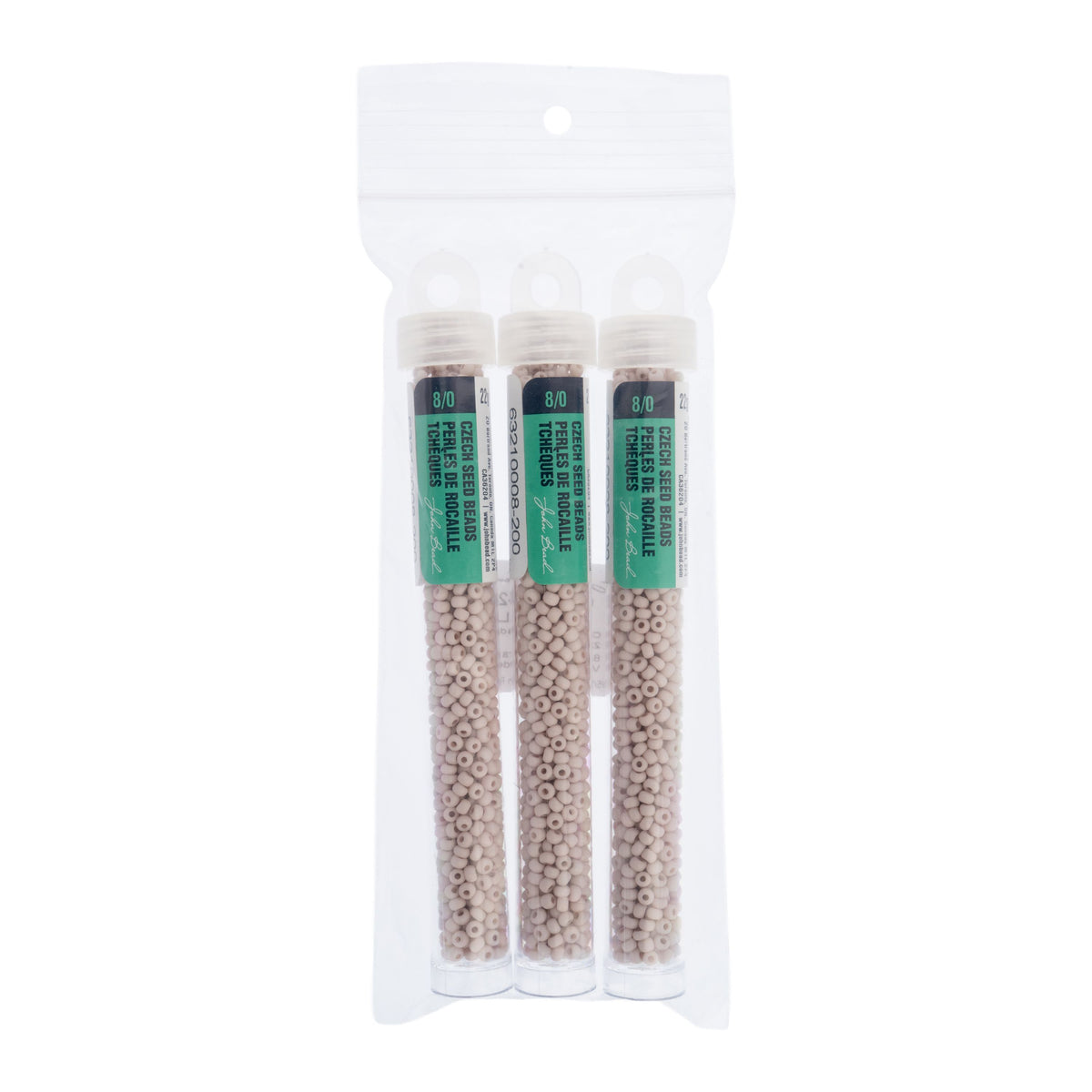 Czech Seed Bead apx. 22g Vial 8/0 Opaque Terra Vista Rose Powder