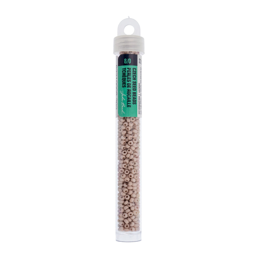 Czech Seed Bead apx. 22g Vial 8/0 Opaque Terra Vista Rose Powder