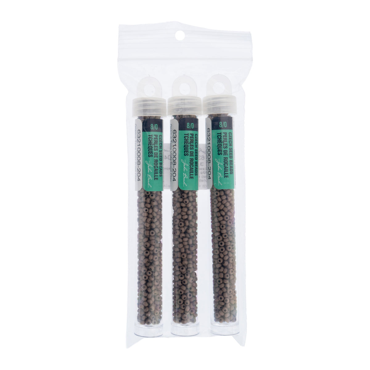Czech Seed Bead apx. 22g Vial 8/0 Opaque Terra Vista Burnt Clay