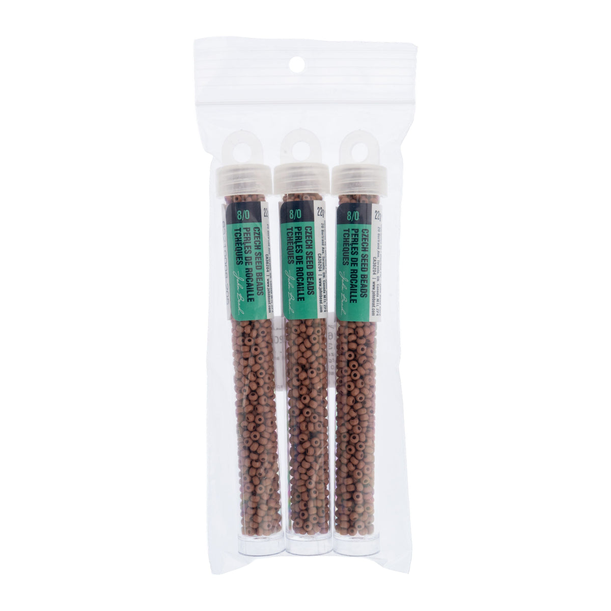Czech Seed Bead apx. 22g Vial 8/0 Opaque Terra Vista Silt Brown
