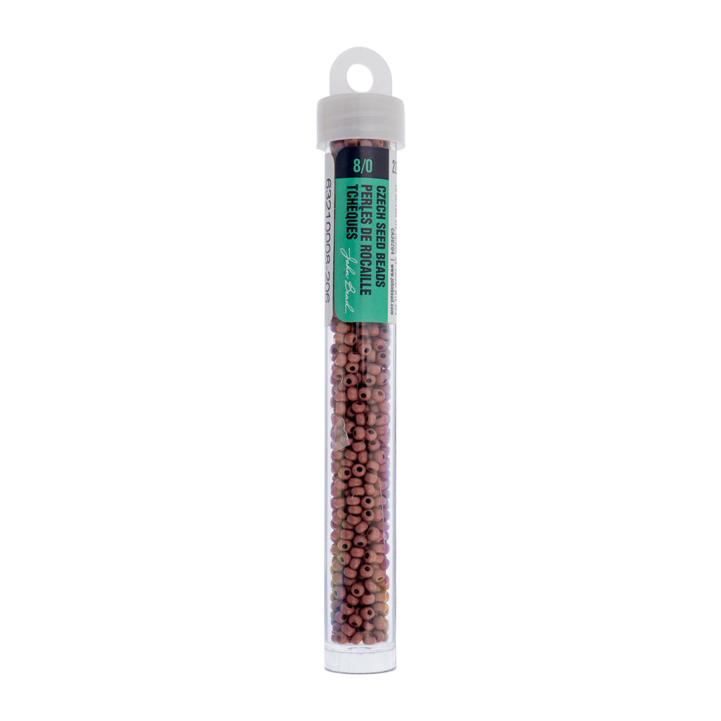 Czech Seed Bead apx. 22g Vial 8/0 Opaque Terra Vista Light Mahogany