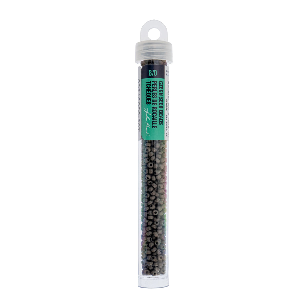 Czech Seed Bead apx. 22g Vial 8/0 Opaque Terra Vista Stone Grey