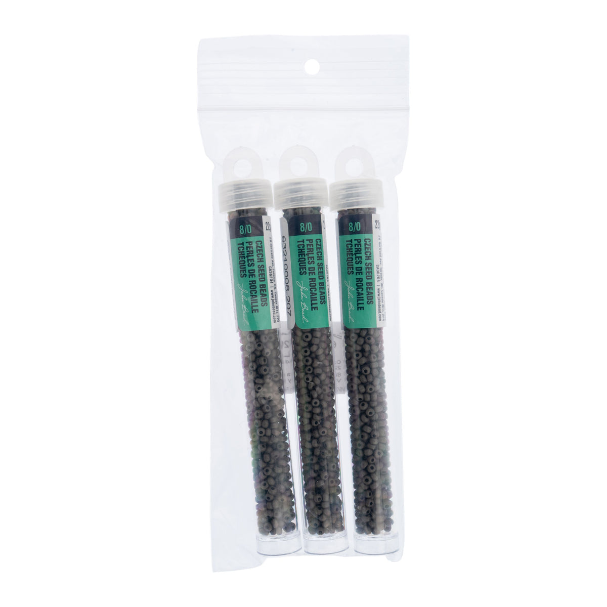 Czech Seed Bead apx. 22g Vial 8/0 Opaque Terra Vista Stone Grey