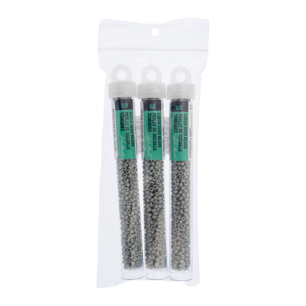 Czech Seed Bead apx. 22g Vial 8/0 Opaque Terra Vista Moonstone