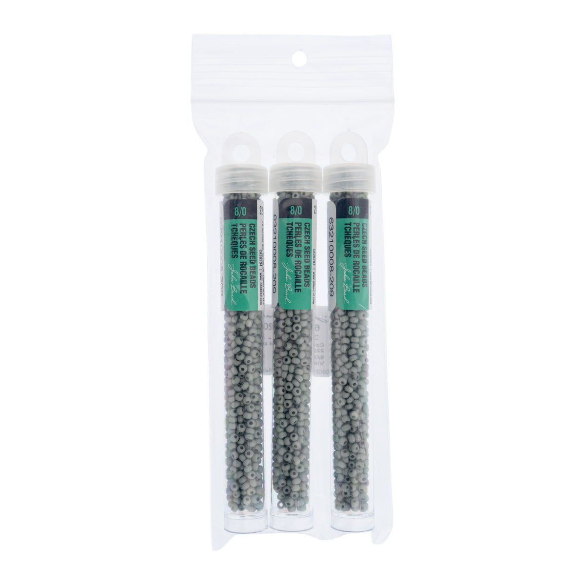 Czech Seed Bead apx. 22g Vial 8/0 Opaque Terra Vista Whispering Grey
