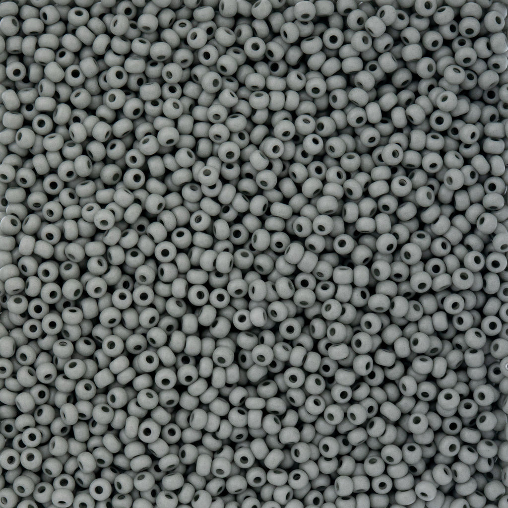 Czech Seed Bead apx. 22g Vial 8/0 Opaque Terra Vista Whispering Grey