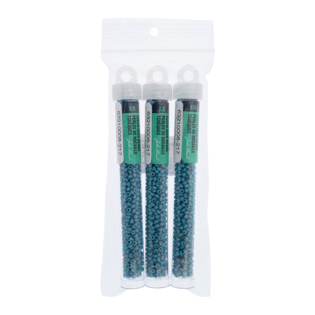 Czech Seed Bead apx. 22g Vial 8/0 Opaque Terra Vista Seafoam