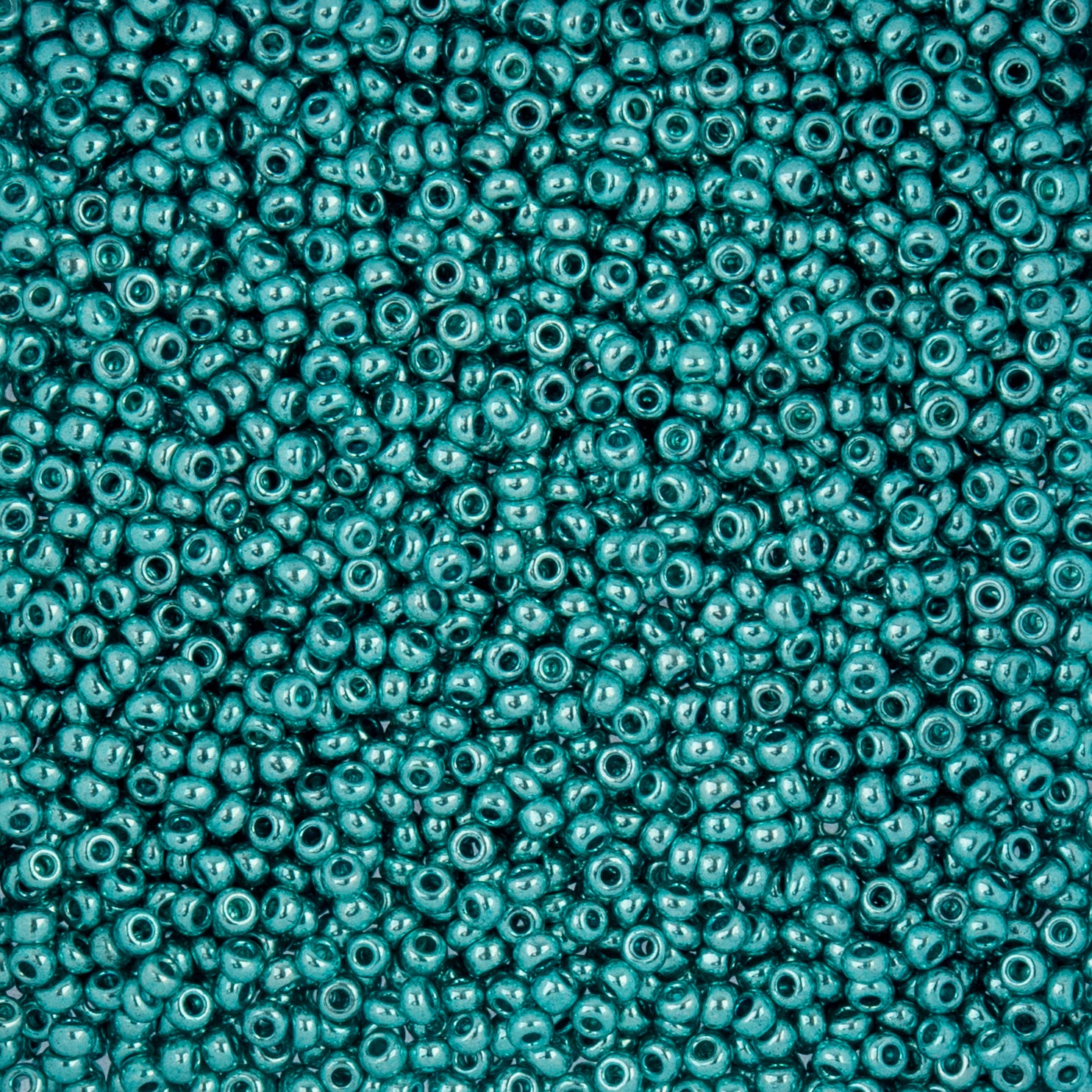 Czech Seed Beads apx. 22g Vial 10/0 Metallic Green