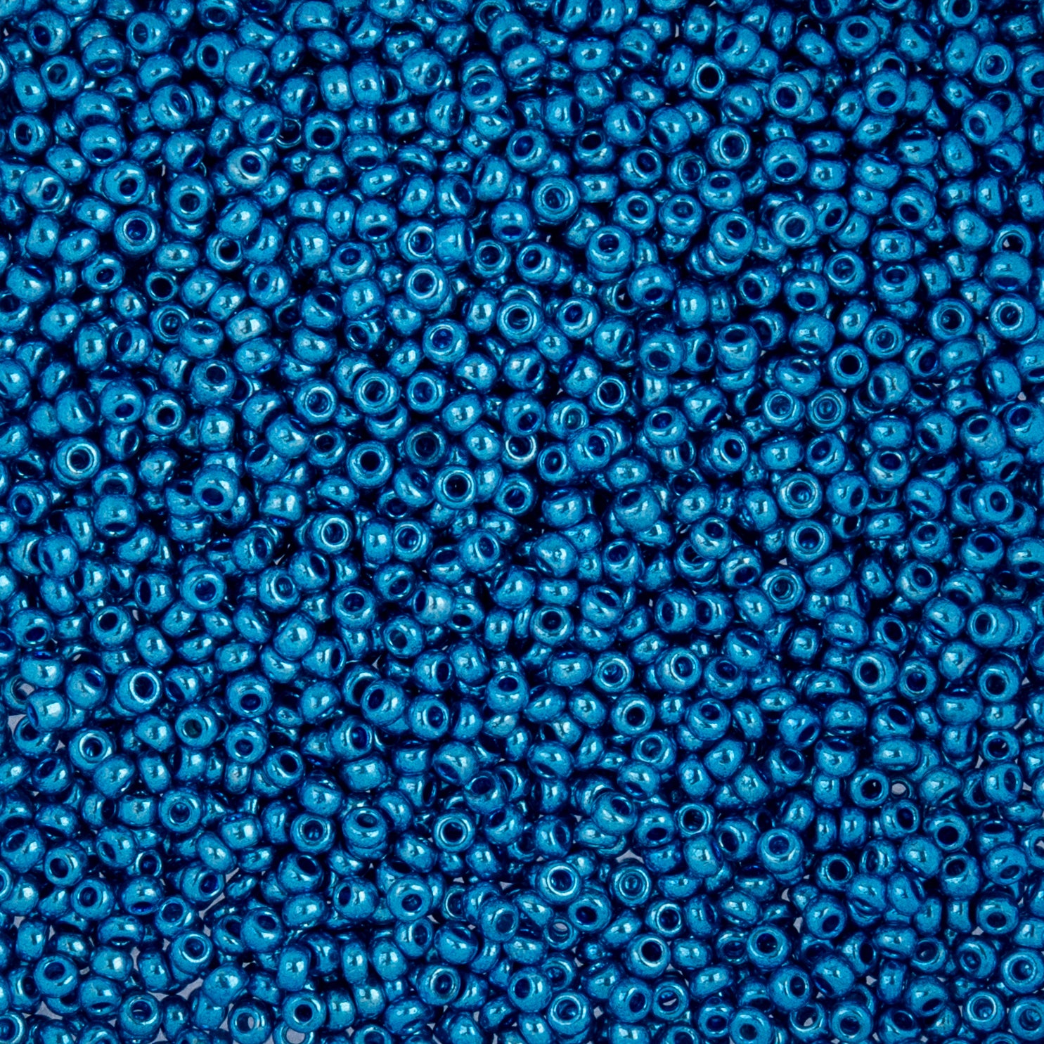 Czech Seed Beads apx. 22g Vial 10/0 Metallic Blue