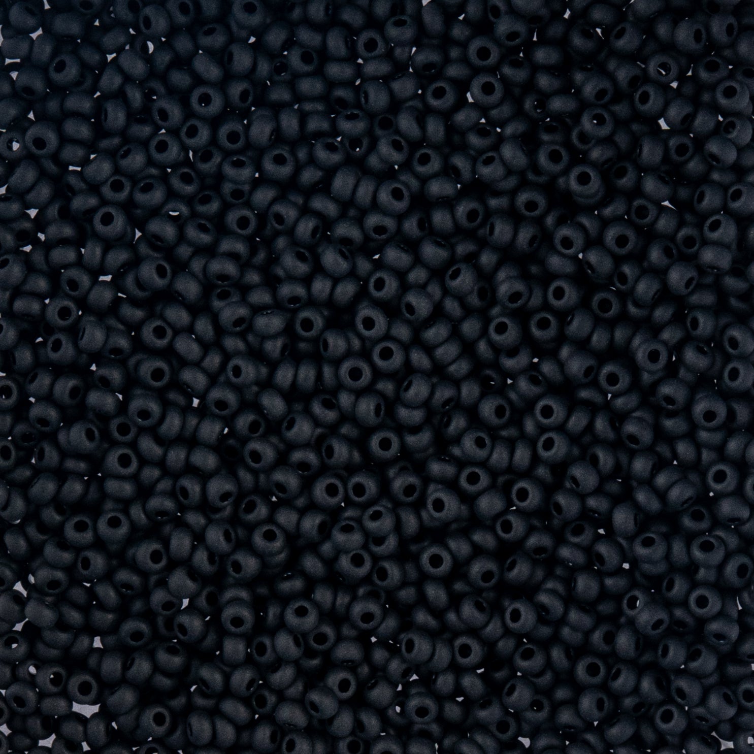 Czech Seed Beads apx. 22g Vial 10/0 Opaque Black Matt