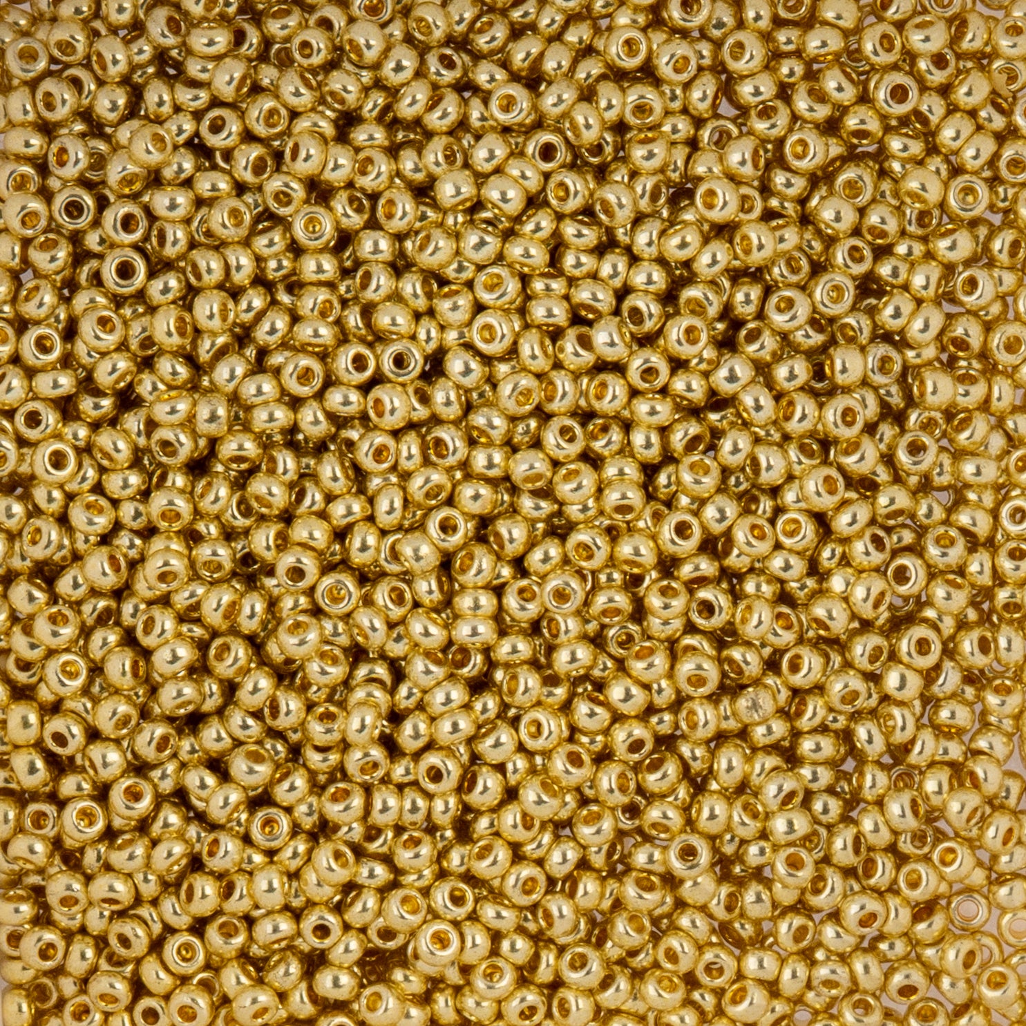 Czech Seed Beads apx. 22g Vial 10/0 Metallic Light Gold Solgel