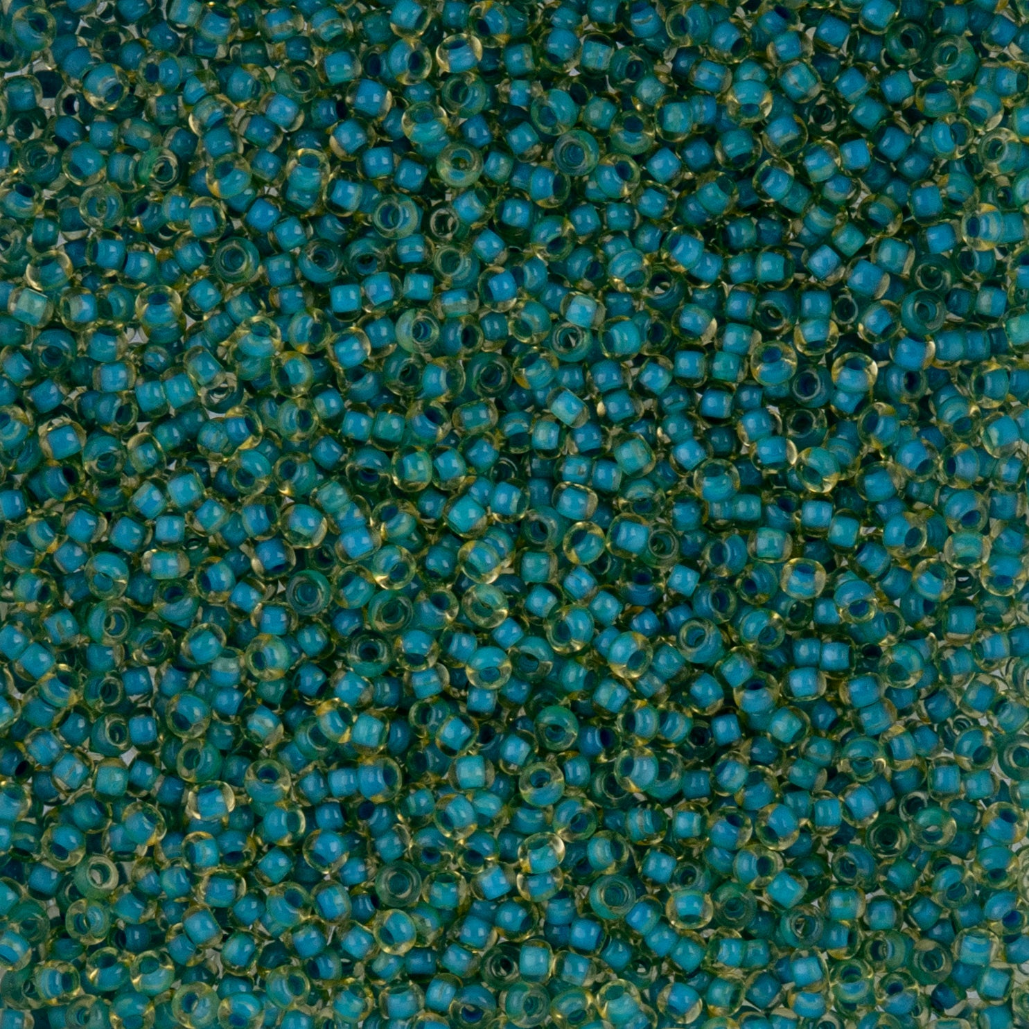 Czech Seed Beads apx. 22g Vial 10/0 C/L Green/Yellow Terra Color