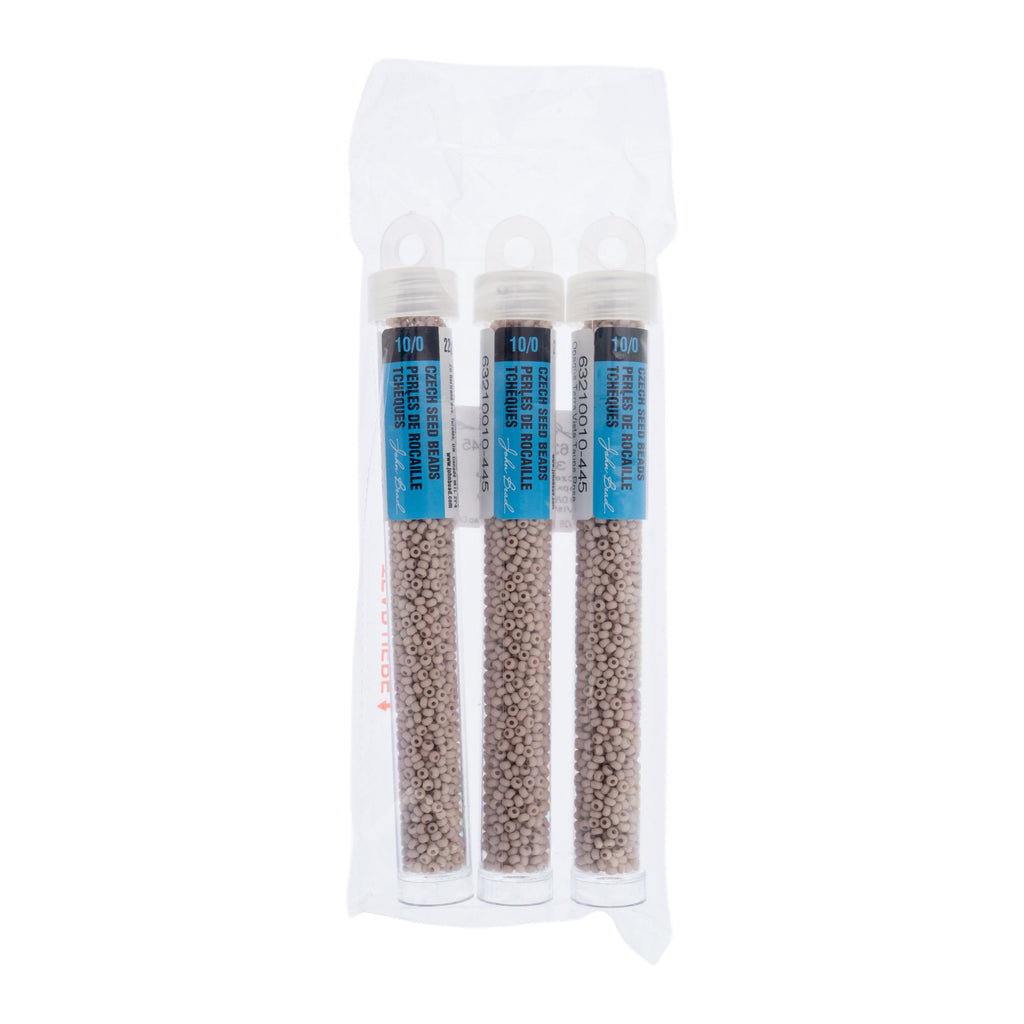 Czech Seed Beads apx. 22g Vial 10/0 Opaque Terra Vista Taupe Rose