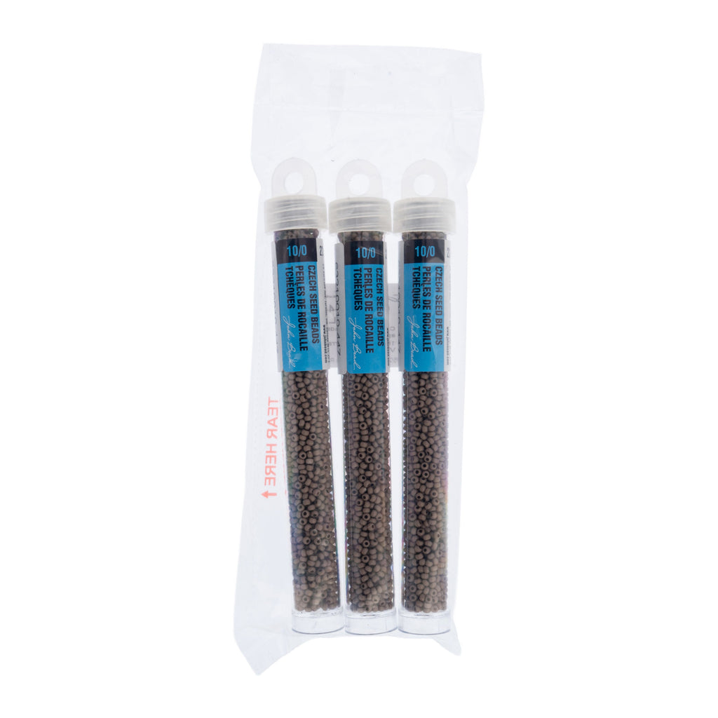 Czech Seed Beads apx. 22g Vial 10/0 Opaque Terra Vista Burnt Clay