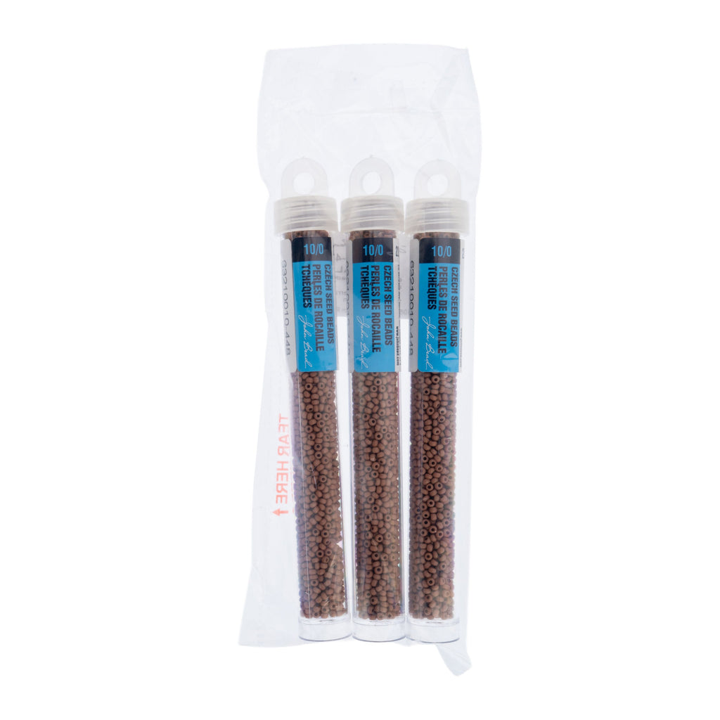 Czech Seed Beads apx. 22g Vial 10/0 Opaque Terra Vista Silt Brown