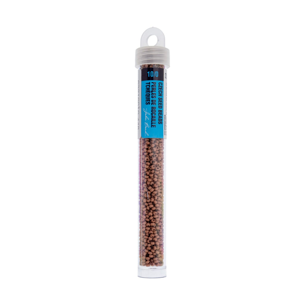 Czech Seed Beads apx. 22g Vial 10/0 Opaque Terra Vista Silt Brown