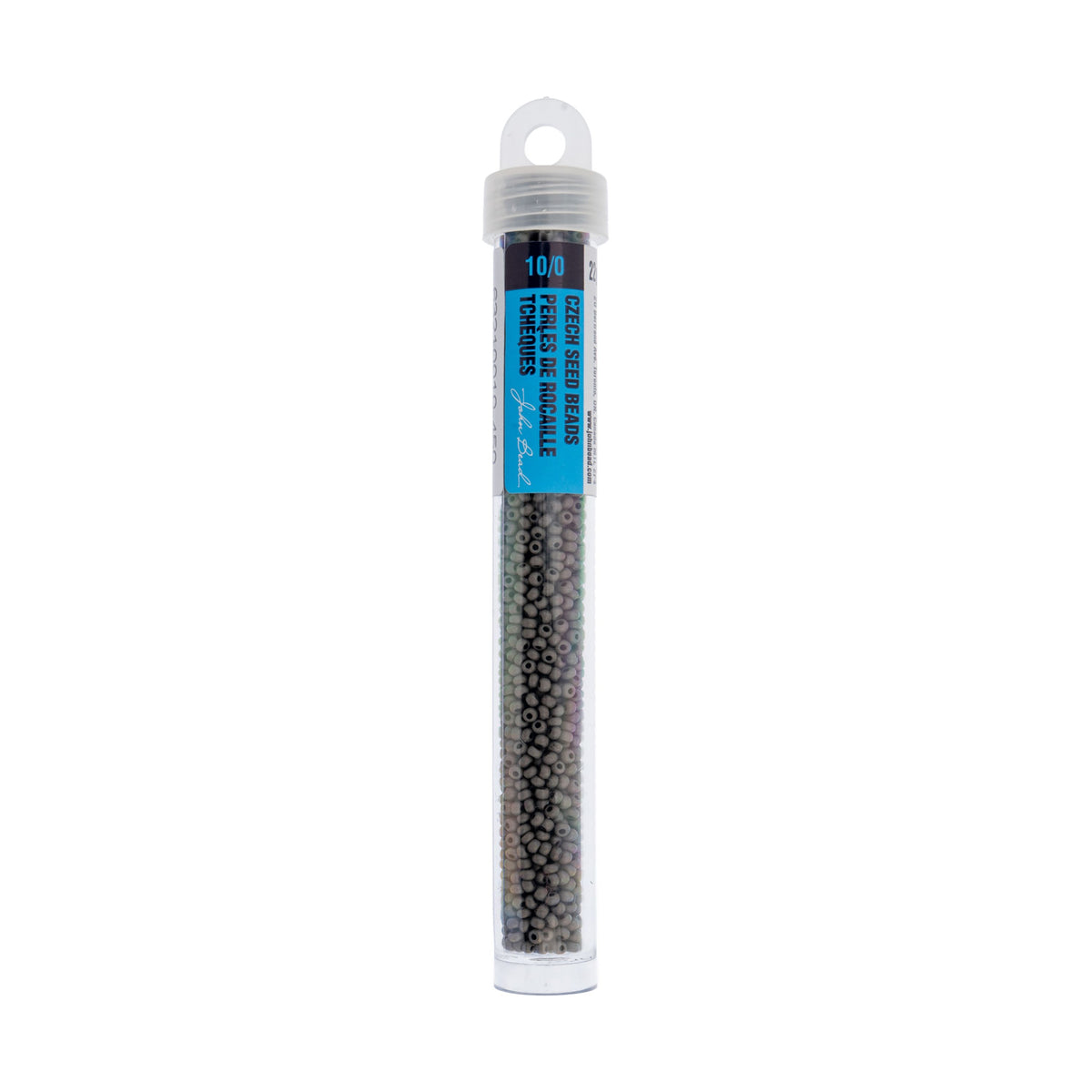 Czech Seed Beads apx. 22g Vial 10/0 Opaque Terra Vista Stone Grey