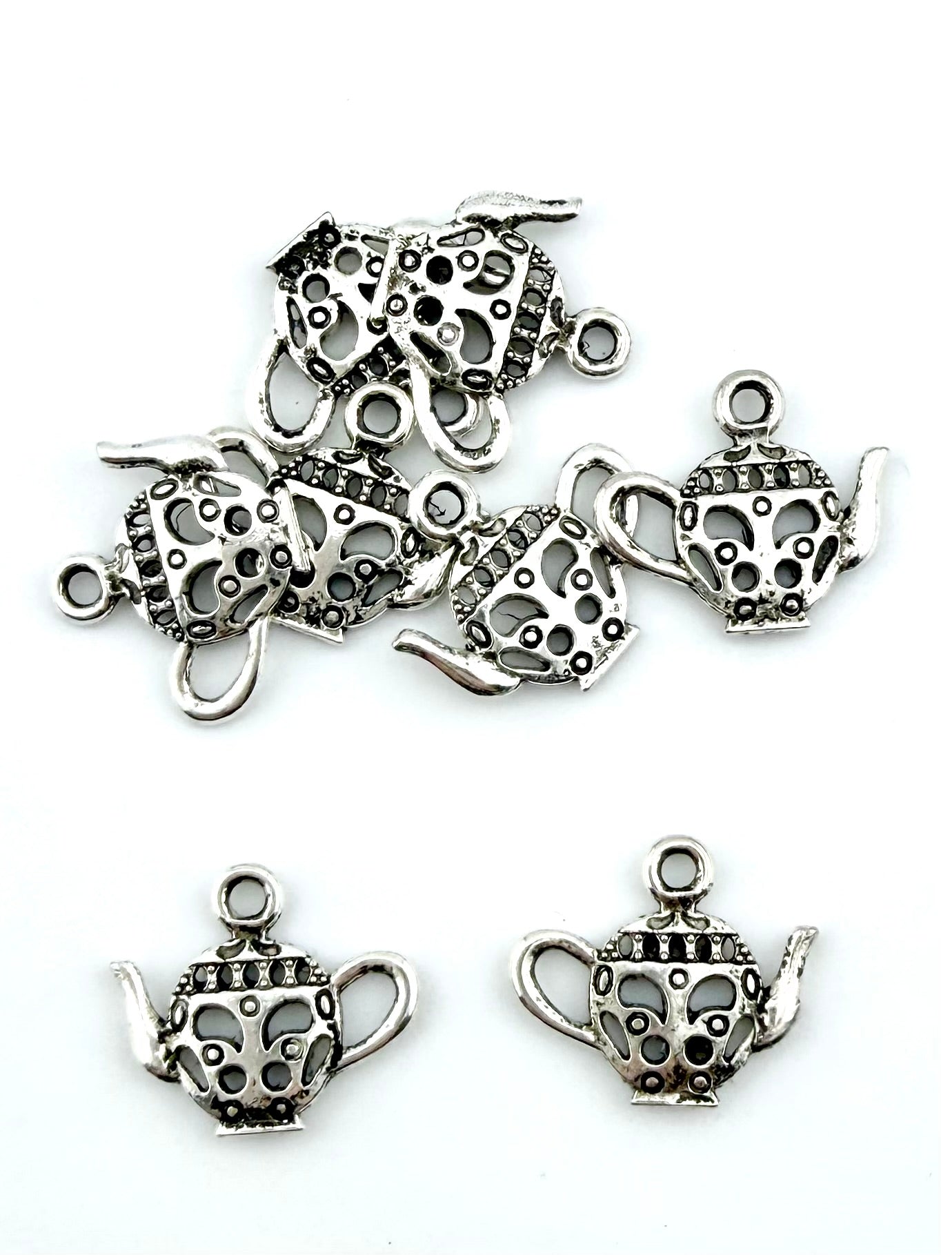 16mm Tea-Pot Charm Rhodium