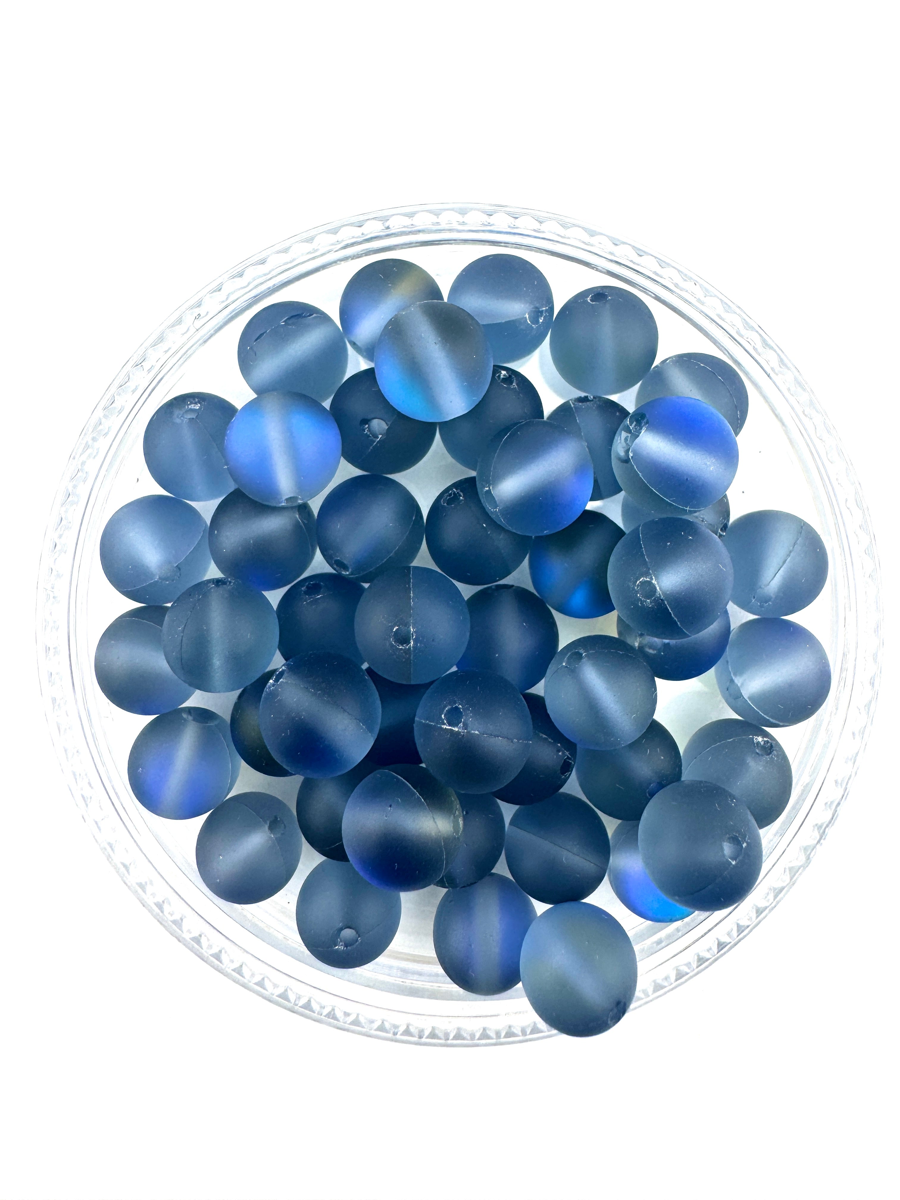 Black Matte Moon Light Qz Beads Available in 6mm, 8mm Sizes