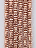 Rose Gold Rondelle Hematite Beads 3x6mm