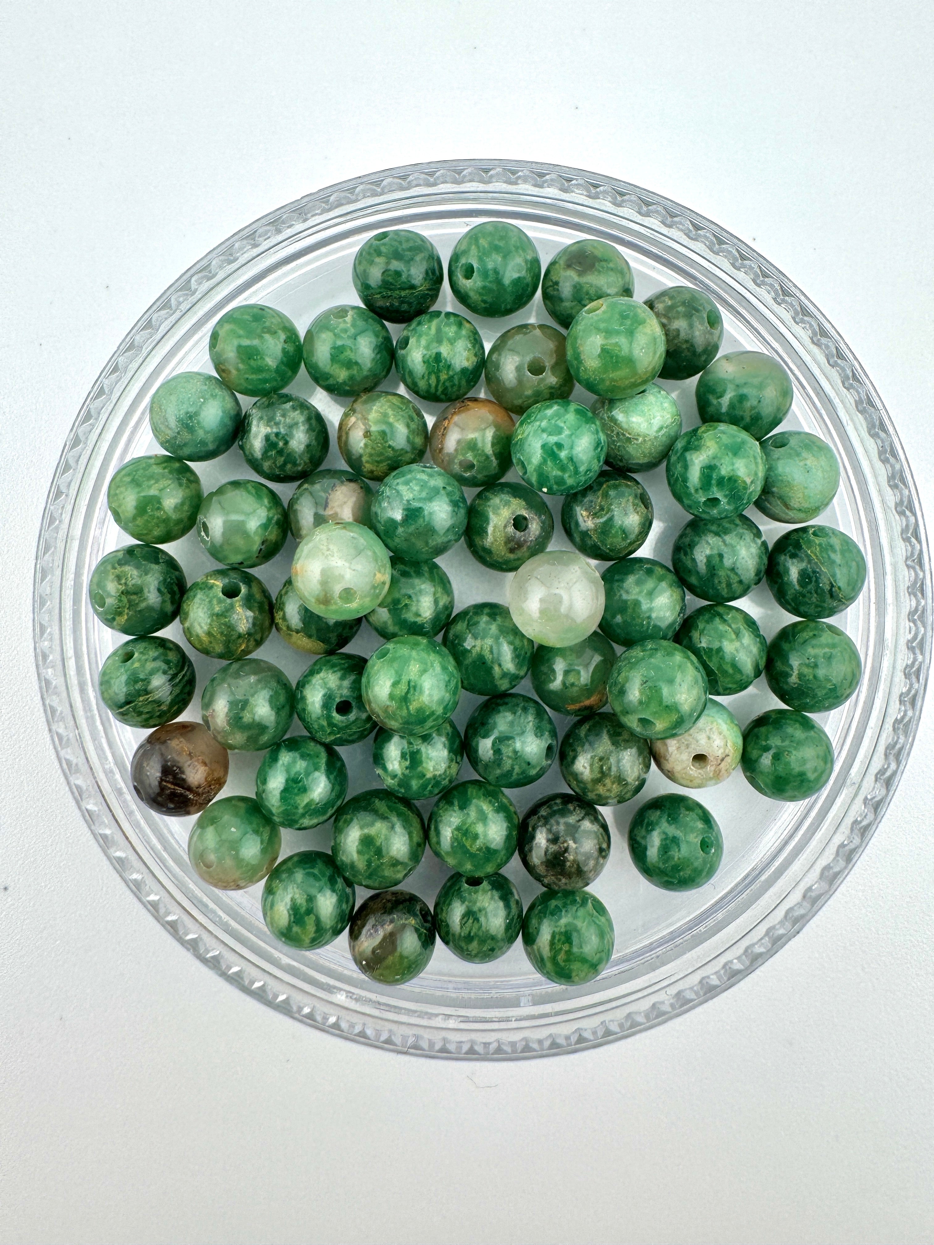 African Green Jade Beads Available in 6mm, 8mm, 10mm, 12mm Sizes