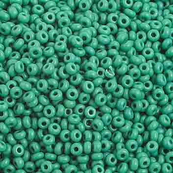 Czech Seed Beads 10/0 Opaque Medium Dark Green 250g Bag