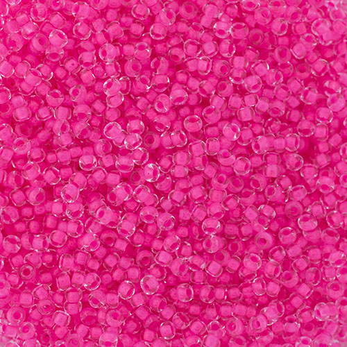 Czech Seed Beads 10/0 Crystal C/L Neon Pink 250g Bag