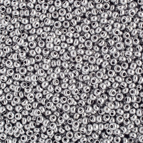 Czech Seed Beads 10/0 Metallic Silver 250g Bag