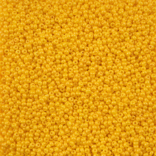 Czech Seed Beads 10/0 PermaLux Dyed Chalk Dark Yellow 22g Vial