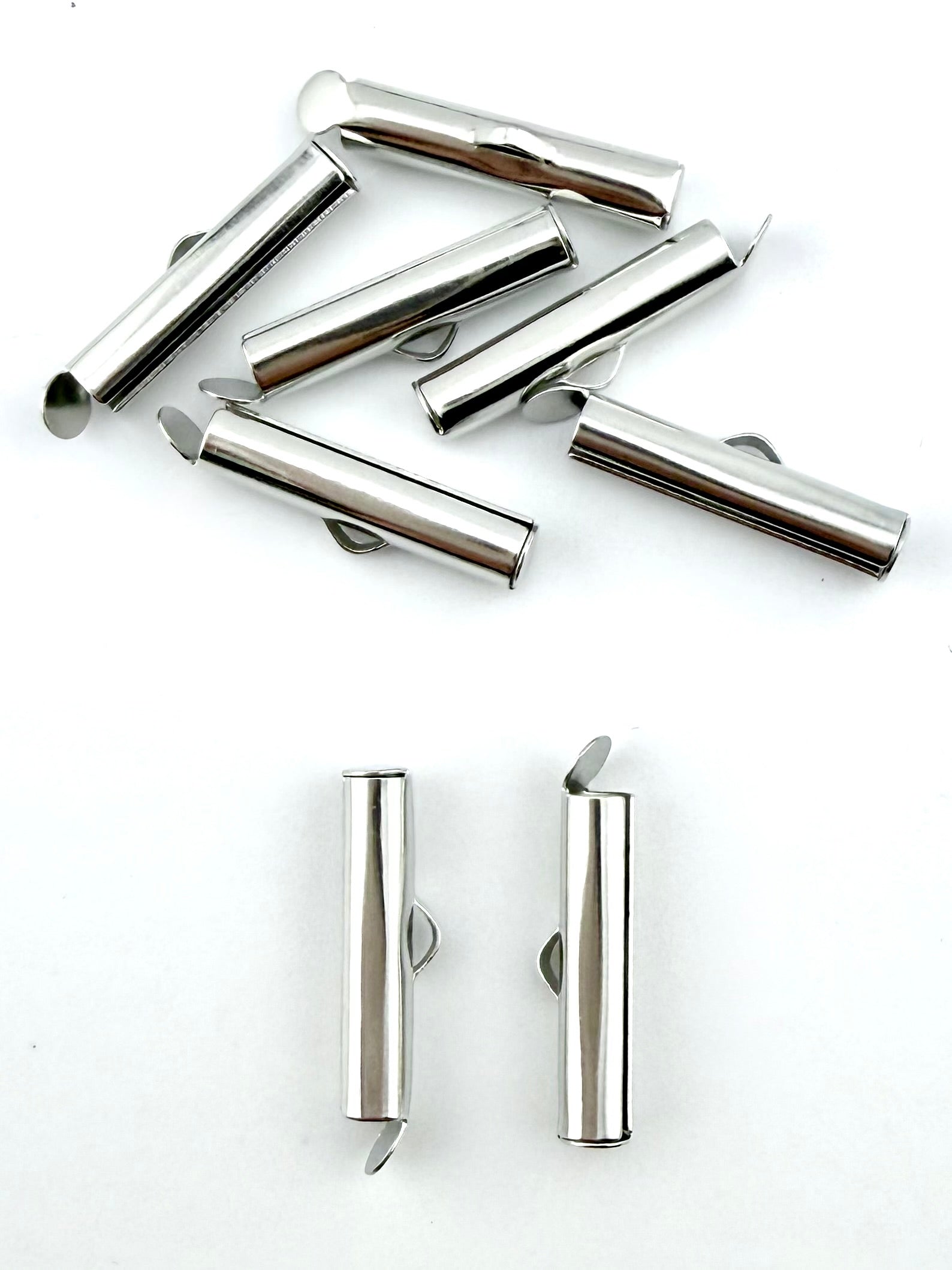 19mm Slide On End Clasp Tubes