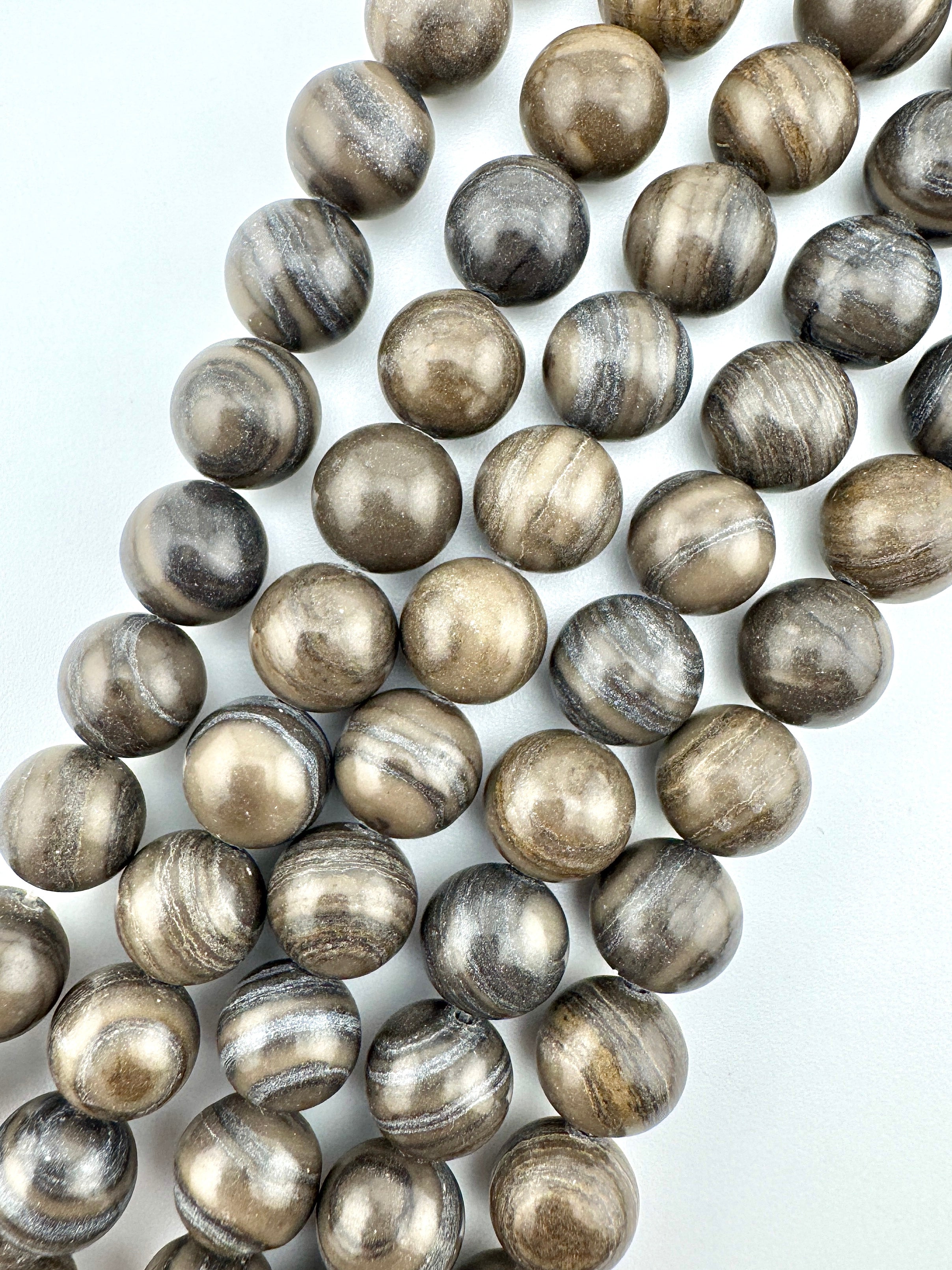 Grey Petrified Wood Beads Available in 6mm, 8mm, 10mm Sizes