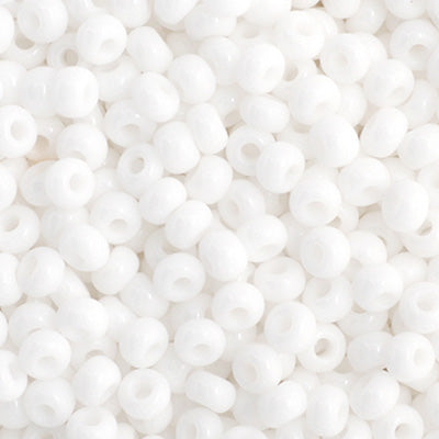 Czech Seed Bead 11/0 Opaque White Strung Hank